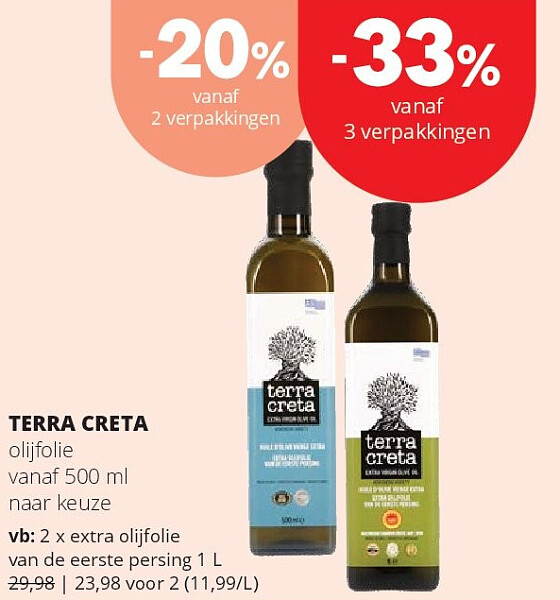 TERRA CRETA olijfolie vanaf 500 ml