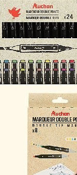 Marqueurs double pointe 8 pièces