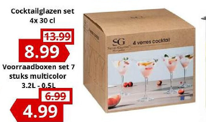 Cocktailglazen set 4x 30 cl