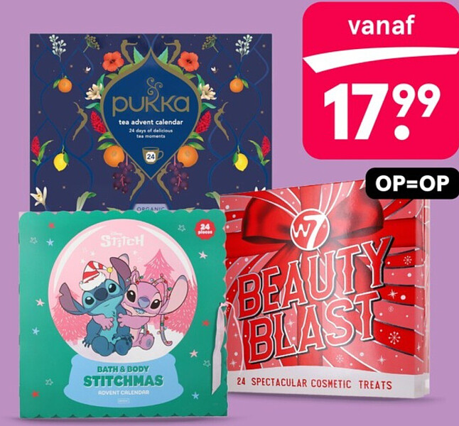 Pukka, W7, Frozen en Stitch adventskalenders