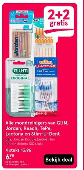 Jordan Double Ended Thin tandenstokers 100 stuks