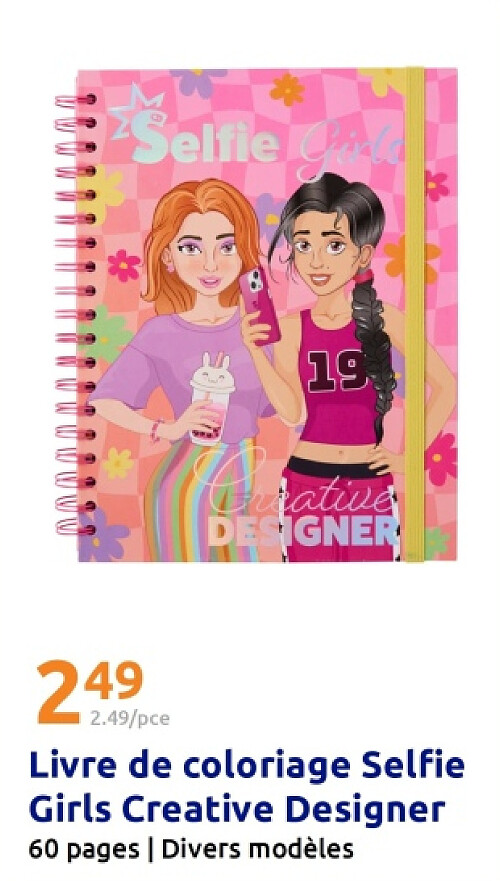 Livre de coloriage Selfie Girls Creative Designer