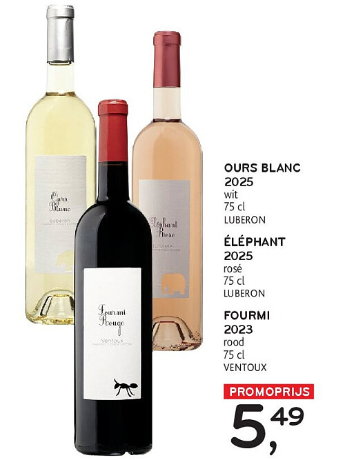 Ours Blanc 2025, Éléphant 2025 of Fourmi 2023 75 cl