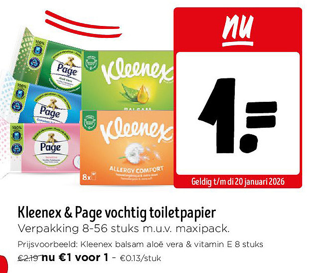 Kleenex & Page vochtig toiletpapier