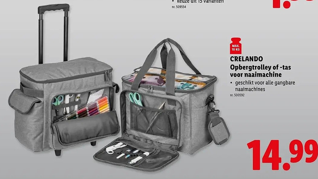 Opbergtrolley of -tas voor naaimachine