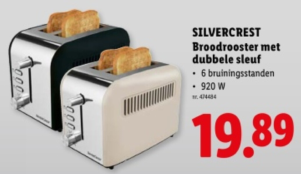 Broodrooster met dubbele sleuf