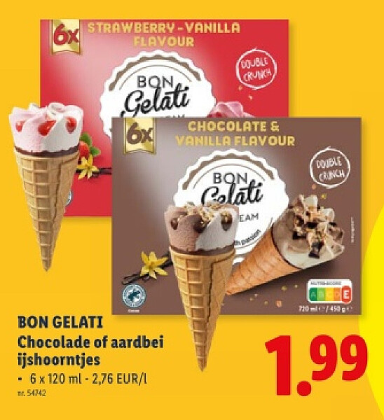 Chocolade of aardbei ijshoorntjes