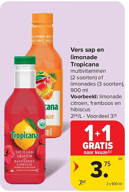 Vers sap en limonade Tropicana