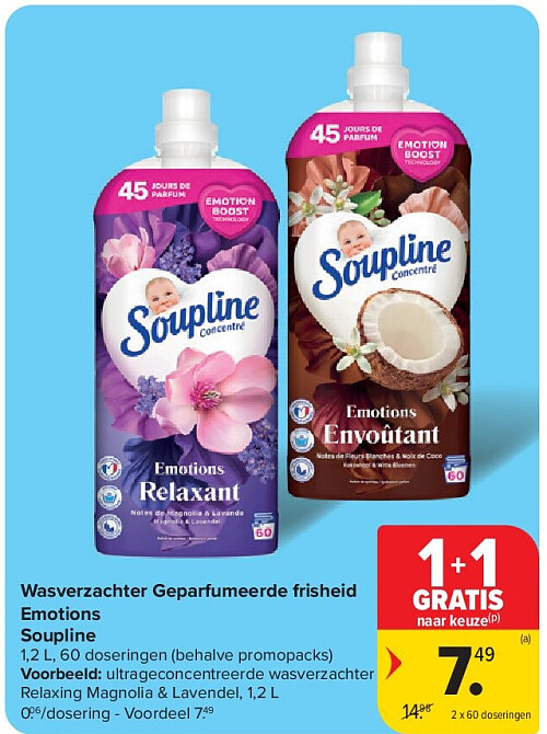 Wasverzachter Geparfumeerde frisheid Emotions Soupline