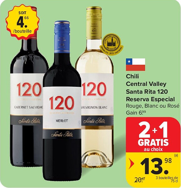 Chili Central Valley Santa Rita 120 Reserva Especial