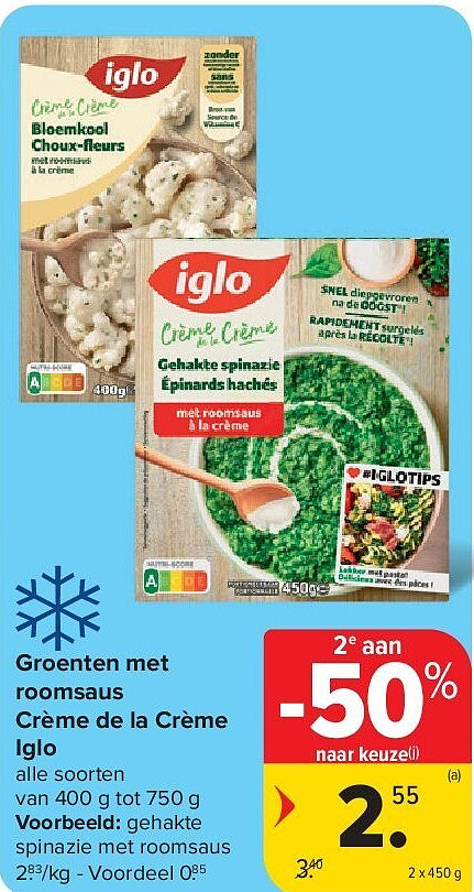 Groenten met roomsaus Crème de la Crème Iglo