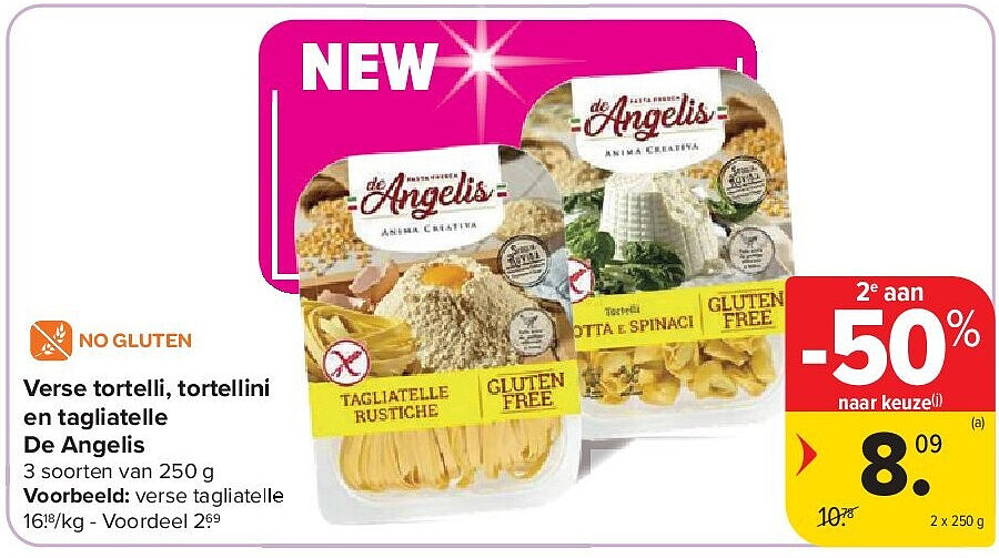 Verse tortelli, tortellini en tagliatelle De Angelis
