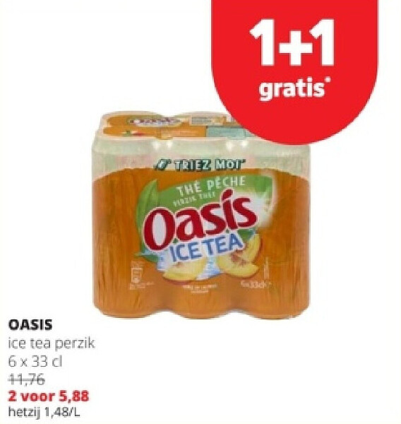 OASIS ice tea perzik 6 x 33 cl