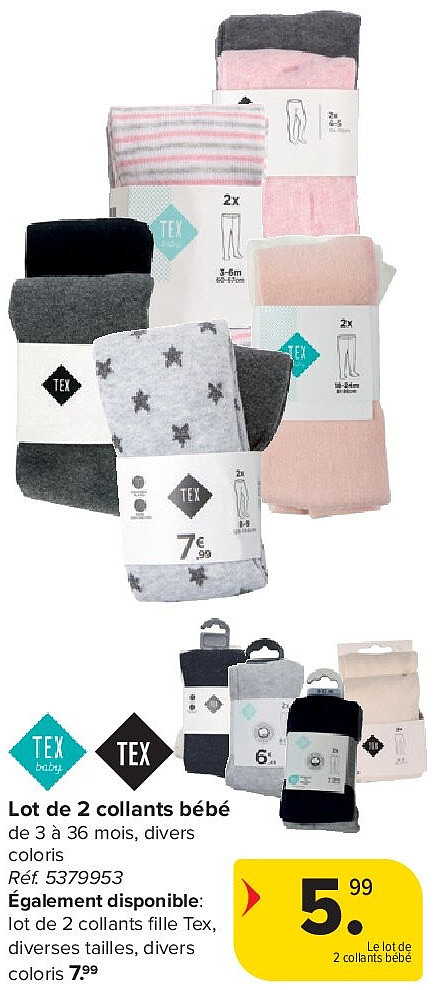 Lot de 2 collants bébé