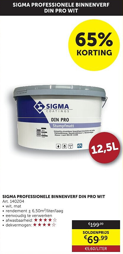 SIGMA PROFESSIONELE BINNENVERF DIN PRO WIT