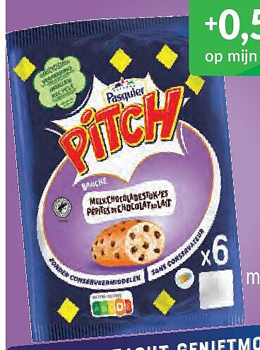 Pitch met stukjes melkchocolade 6 stuks