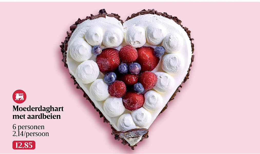 Moederdaghart met aardbeien