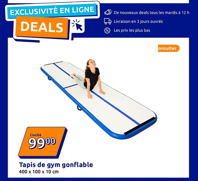 Tapis de gym gonflable