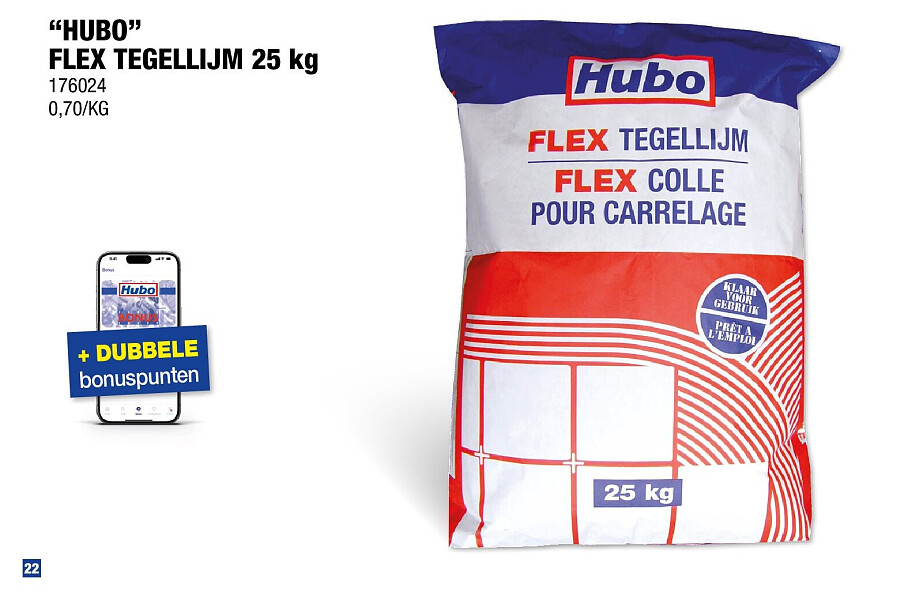 Hubo flex tegellijm 25kg