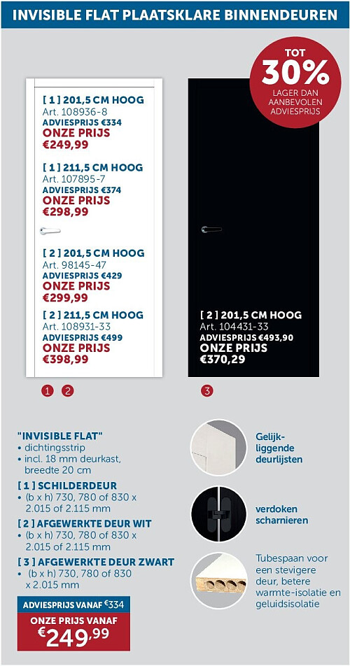 "INVISIBLE FLAT" [ 1 ] SCHILDERDEUR