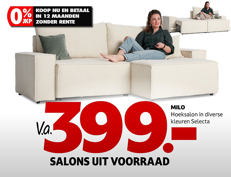 MILO Hoeksalon in diverse kleuren Selecta
