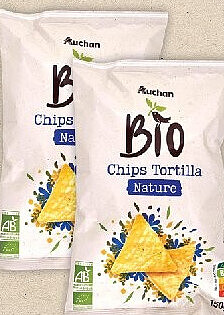 Chips tortilla nature Auchan Bio 150 g