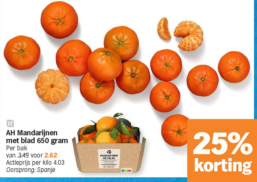 AH Mandarijnen met blad 650 gram