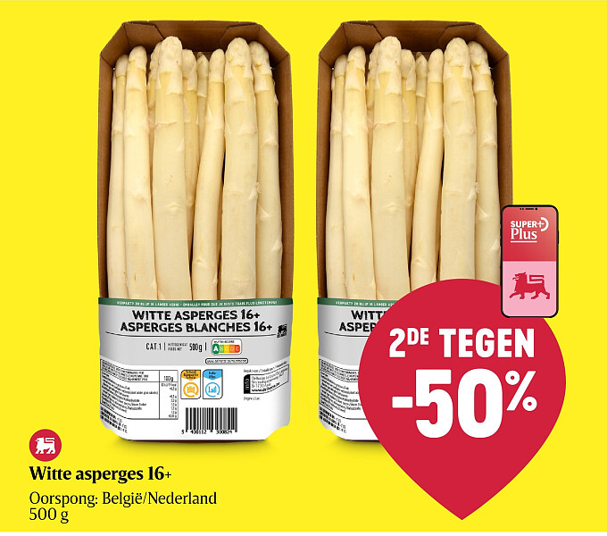 Witte asperges 16+