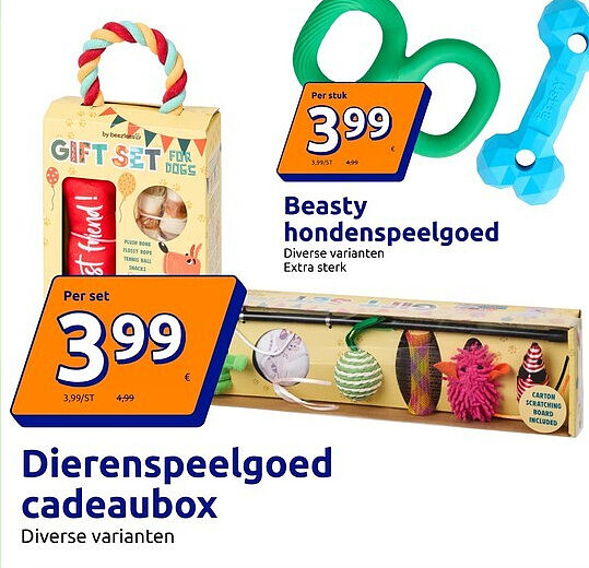 Dierenspeelgoed cadeaubox