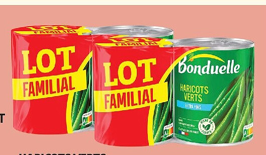 Haricots verts extra fins Bonduelle, lot de 2 x 440 g