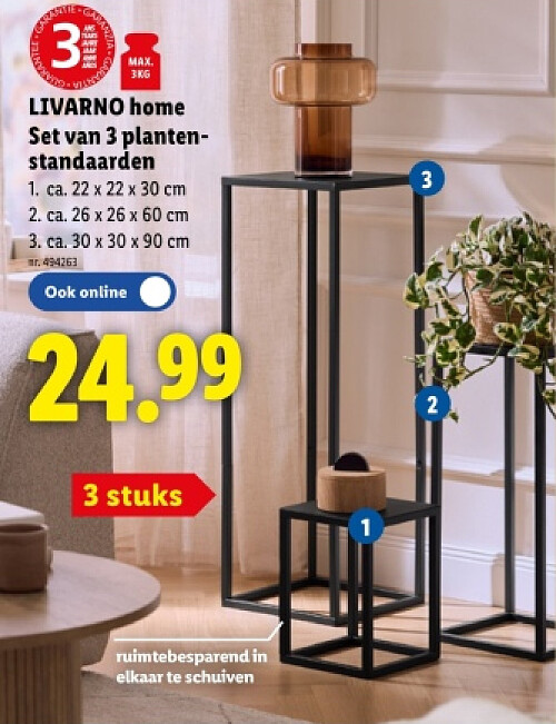 Set van 3 plantenstandaarden