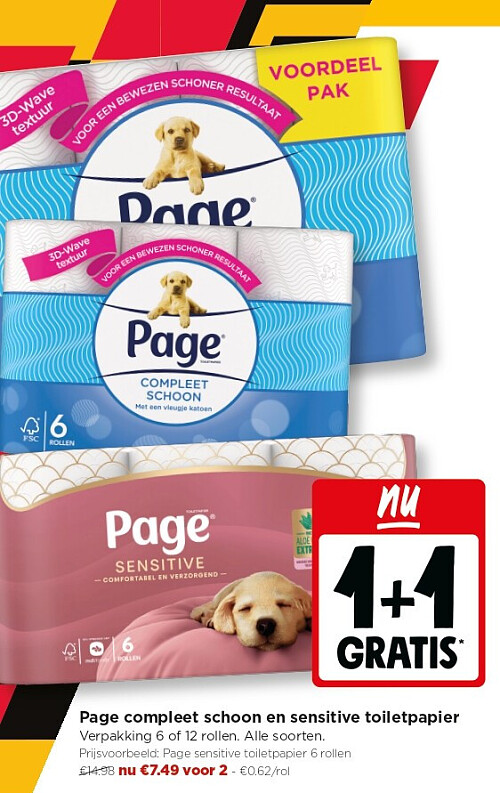 Page compleet schoon en sensitive toiletpapier