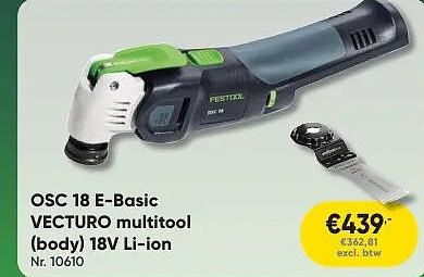 OSC 18 E-Basic VECTURO multitool (body) 18V Li-ion Nr. 10610