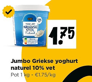Jumbo Griekse yoghurt naturel 10% vet