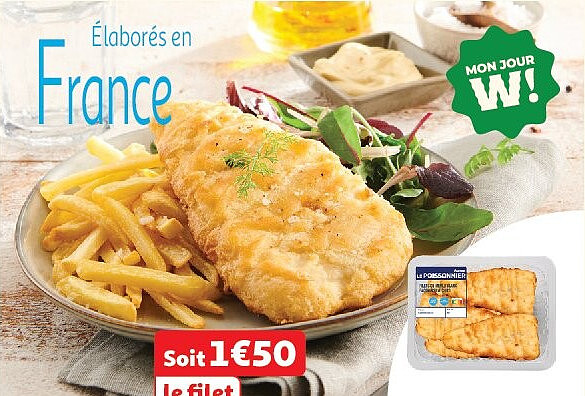 4 filets de merlu façon fish and chips Auchan Le Poissonnier