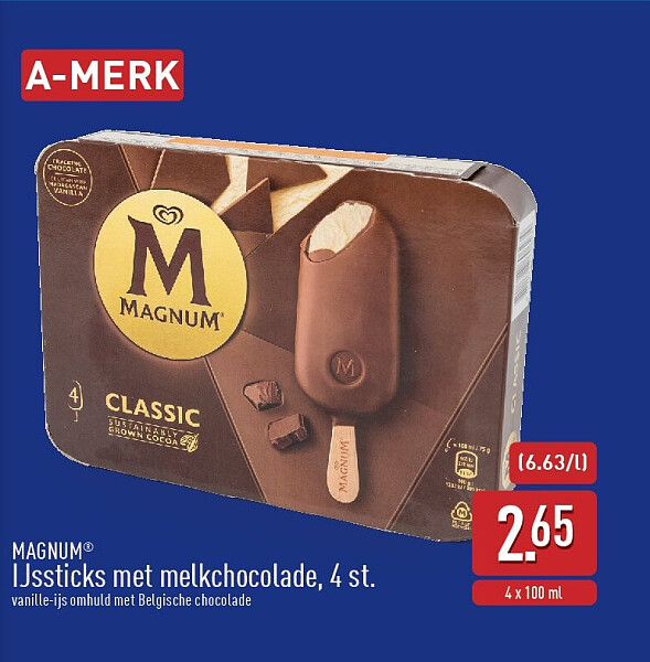 IJssticks met melkchocolade, 4st.
