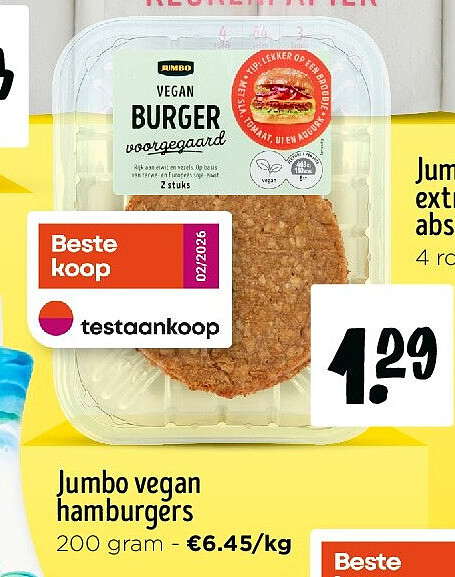Jumbo vegan hamburgers