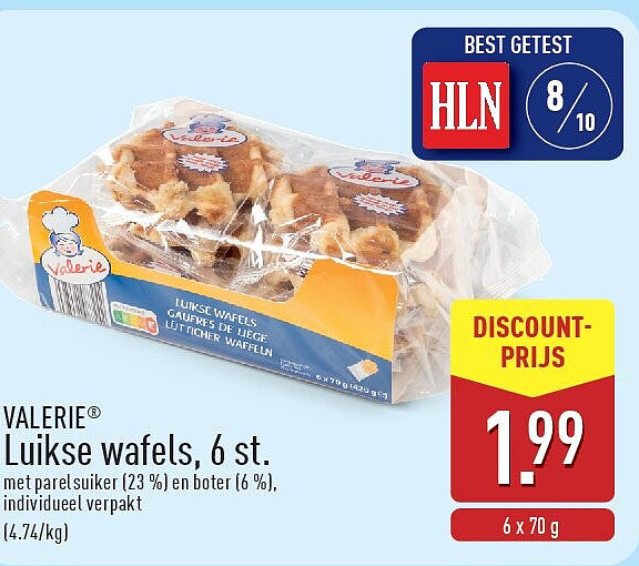 Luikse wafels, 6st.