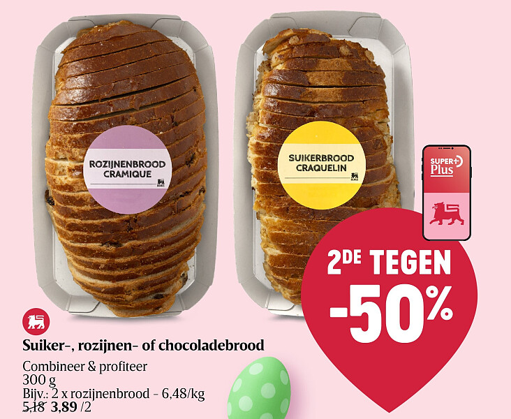 Suiker-, rozijnen- of chocoladebrood