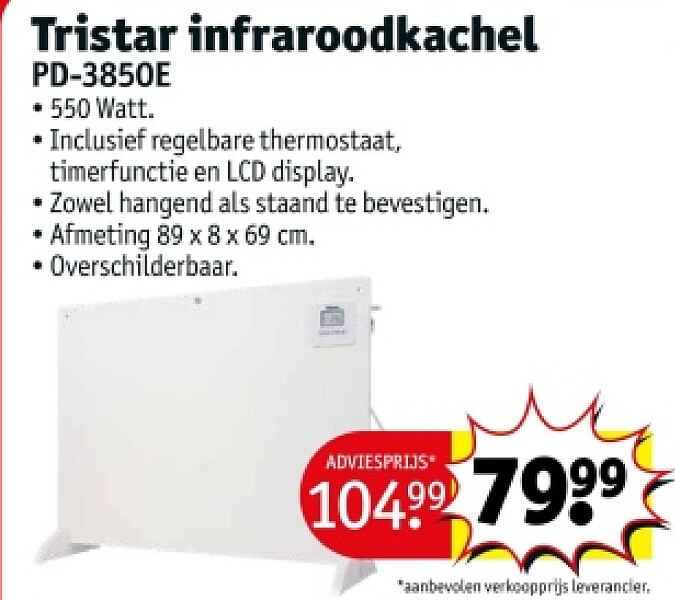 Tristar infraroodkachel