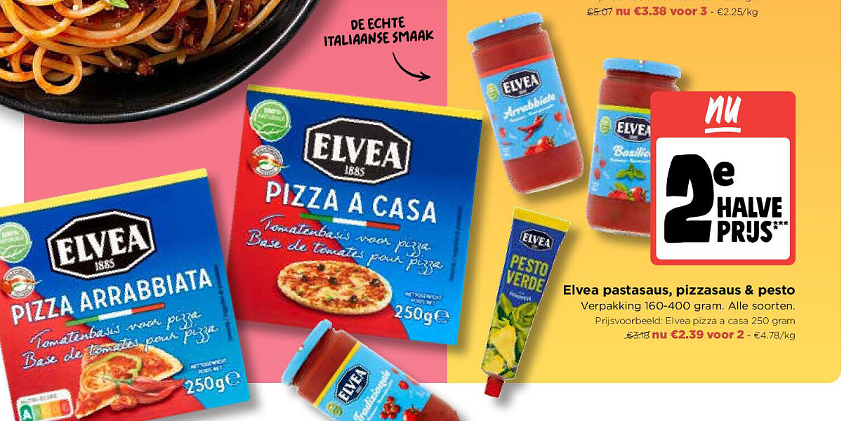 Elvea pastasaus, pizzasaus & pesto