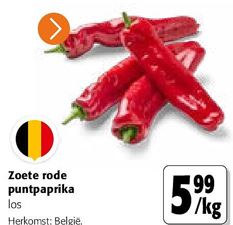 Zoete rode puntpaprika