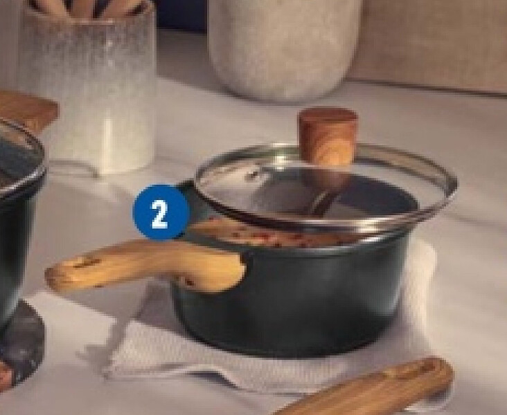 2. Gietaluminium kookpot (20 cm в) of steelpan (16 cm o)