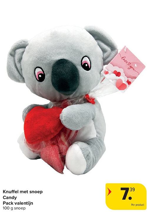 Knuffel met snoep Candy Pack valentijn