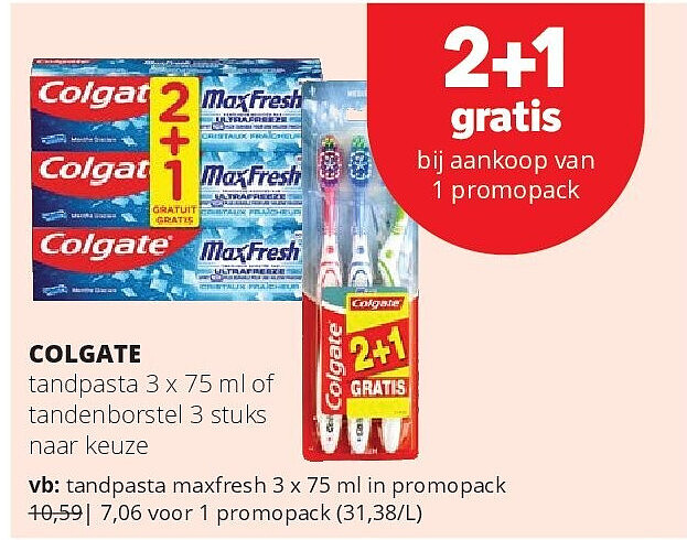 COLGATE tandpasta maxfresh 3 x 75 ml in promopack