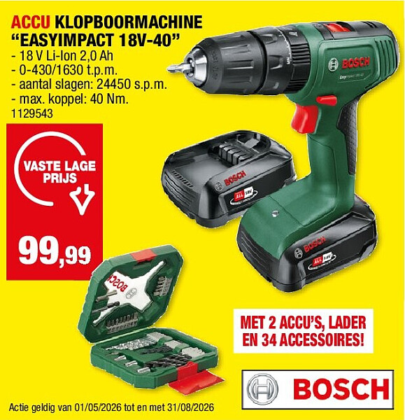 ACCU KLOPBOORMACHINE “EASYIMPACT 18V-40”