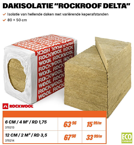DAKISOLATIE “ROCKROOF DELTA” 6 CM / 4 M2 / RD 1,75