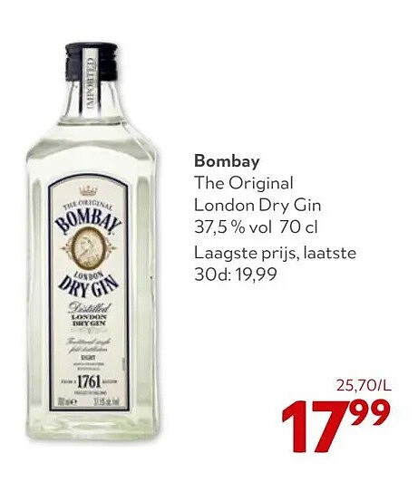 Bombay The Original London Dry Gin 37,5% vol 70 cl