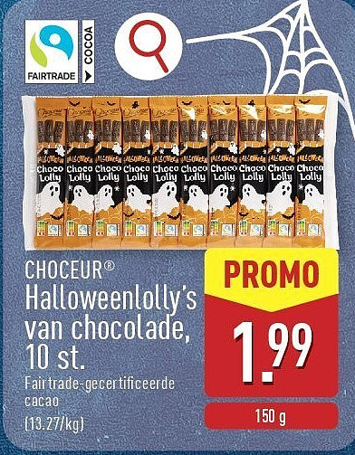 Halloweenlolly’s van chocolade, 10st.