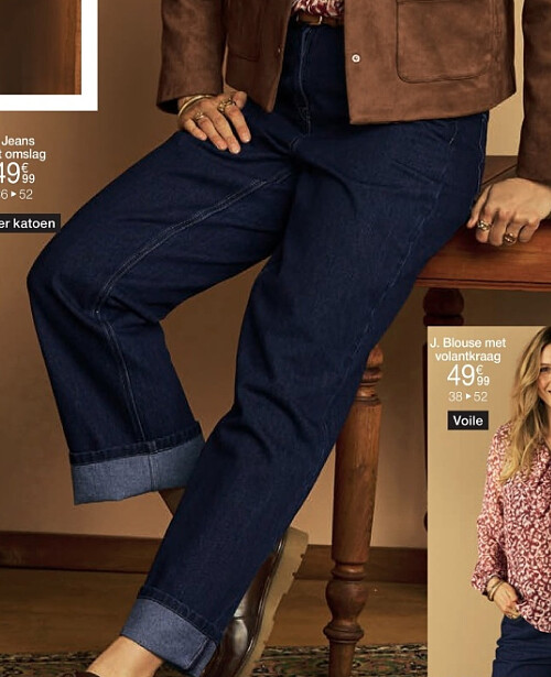 Rechte jeans met omslag